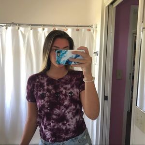 A.Lab Purple Tie-Dye Crop Top